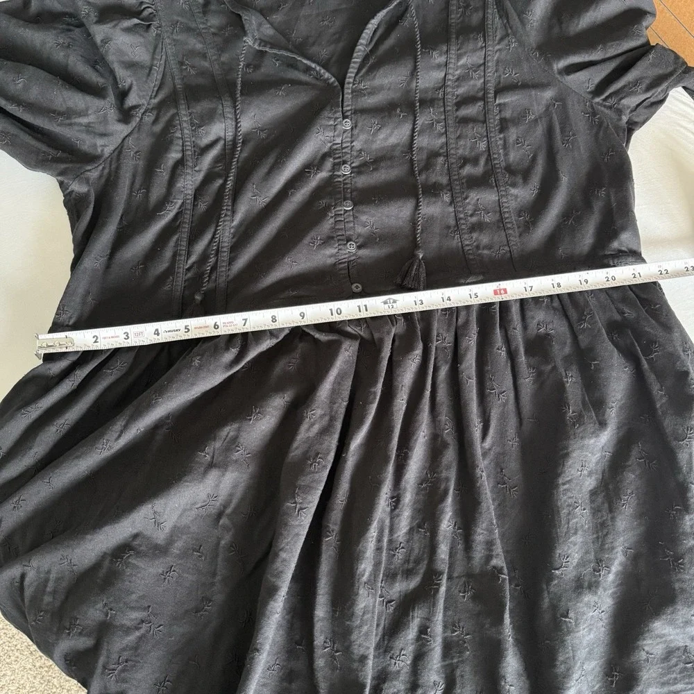Old Navy Maxi Dress XL Tiered Dark Romantic Cottage Modest Witchy Peasant Black - Picture 14 of 16